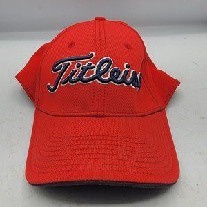 New Era Titleist Red Navy Unisex Size Medium Large Fitted Hat Cap